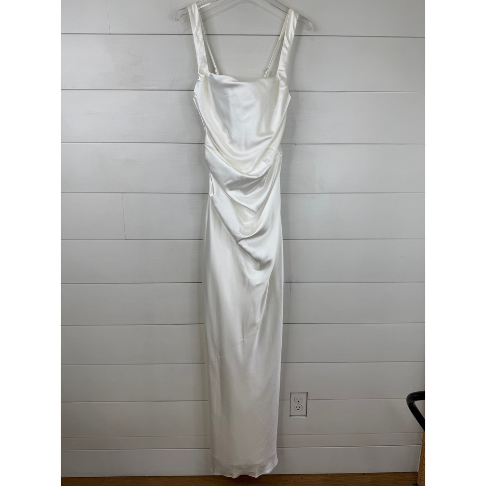NWT Babyboo Calanthe Ivory Satin Corset Pleated Bridal Maxi Dress XXL - Picture 2 of 13